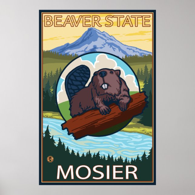 Biber & Mt. Hood - Mosier, Oregon Poster (Vorne)