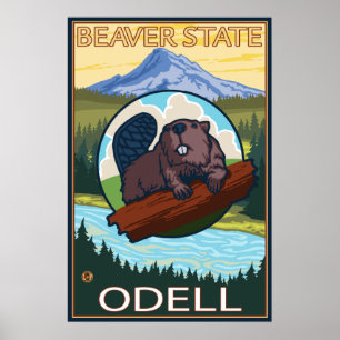 Biber & Mt. Hood - Odell, Oregon Poster