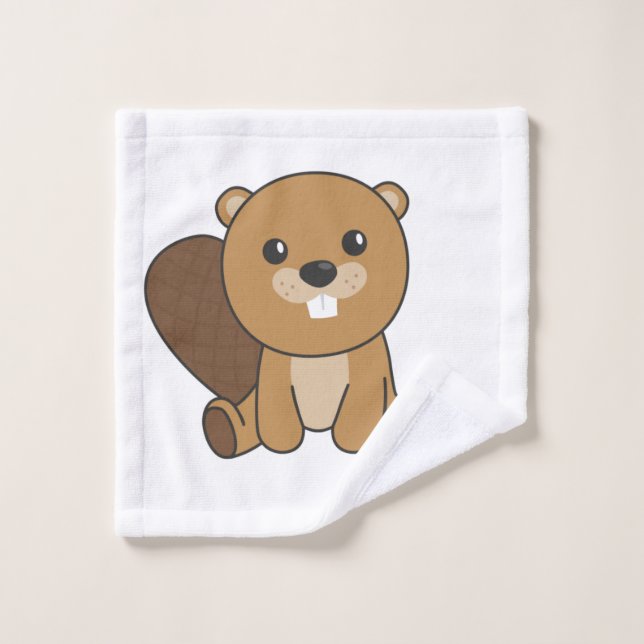 Biber Niedliche Nagetiere für Kinder Funny Beaaver Waschlappen (Waschlappen)