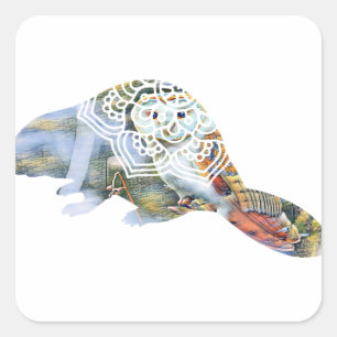 Biber Quadratischer Aufkleber