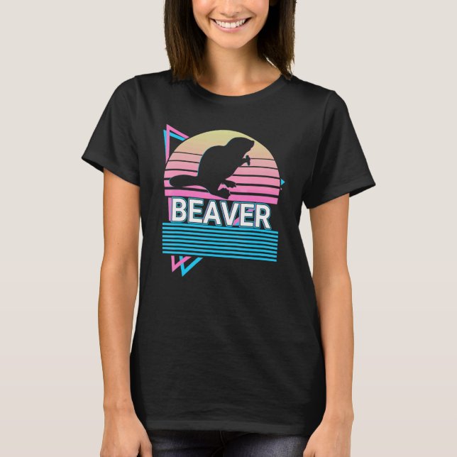 Biber Retro T-Shirt (Vorderseite)
