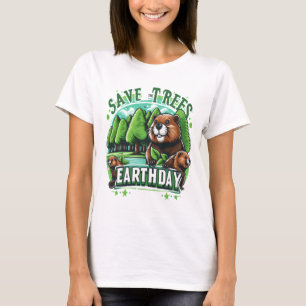 Biber Rettete Bäume am Tag der Erde T-Shirt