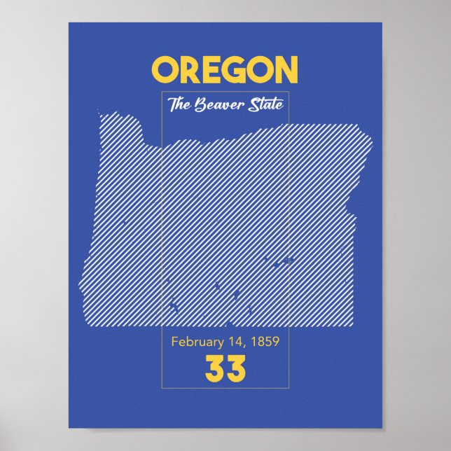 Biber Staat, Oregon Staat Art Poster (Vorne)