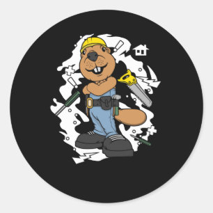 Biber the Builder Runder Aufkleber