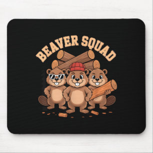 Biber-Trupp-Sonnenbrille-Holzfäller-Wald-Gruppe Mousepad