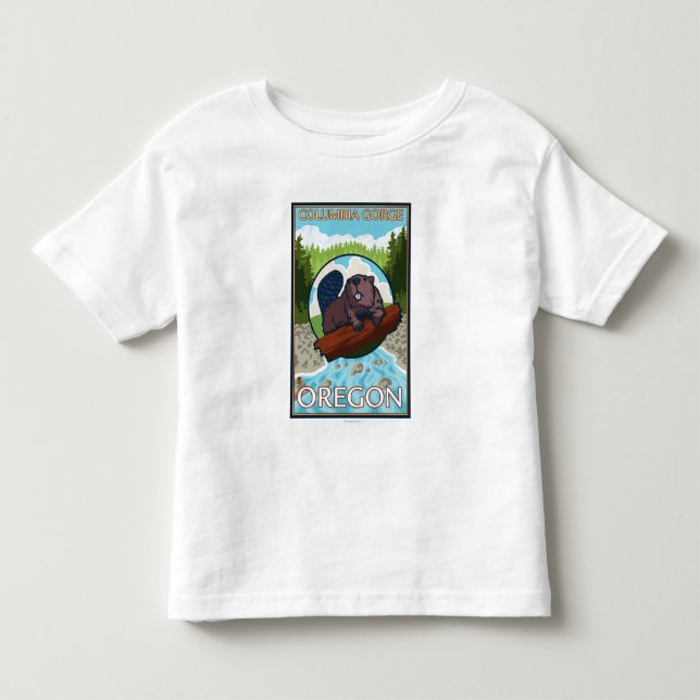 Biber u. Fluss- Kolumbien-Schlucht, Oregon Kleinkind T-shirt (Vorderseite)