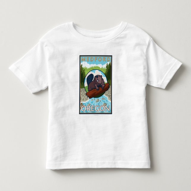 Biber u. Fluss- Medford, Oregon Kleinkind T-shirt (Vorderseite)