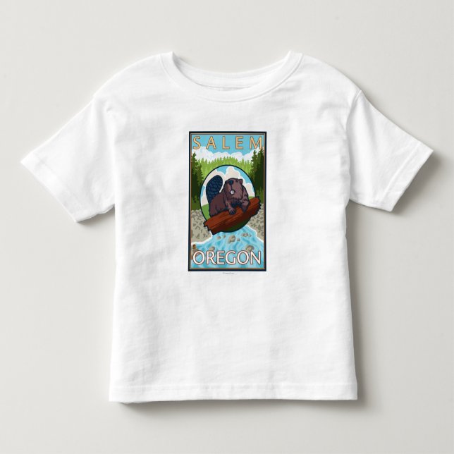 Biber u. Fluss- Salem, Oregon Kleinkind T-shirt (Vorderseite)