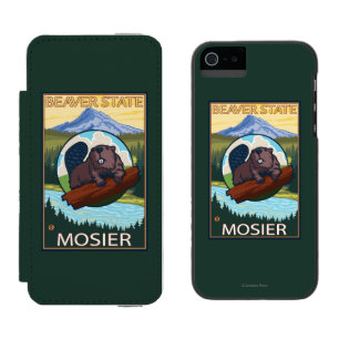Biber u. Mt.-Haube - Mosier, Oregon Incipio Watson™ iPhone 5 Geldbörsen Hülle