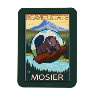 Biber u. Mt.-Haube - Mosier, Oregon Magnet