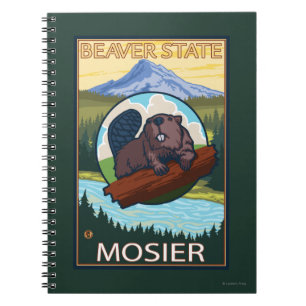 Biber u. Mt.-Haube - Mosier, Oregon Notizblock