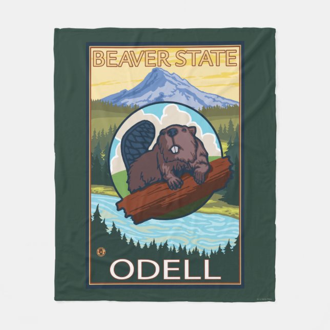 Biber u. Mt.-Haube - Odell, Oregon Fleecedecke (Vorderseite)