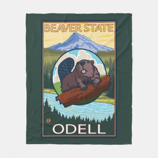 Biber u. Mt.-Haube - Odell, Oregon Fleecedecke (Vorderseite)