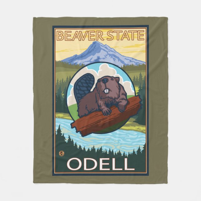 Biber u. Mt.-Haube - Odell, Oregon Fleecedecke (Vorderseite)