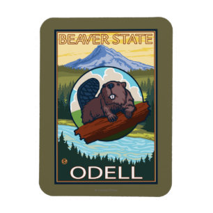 Biber u. Mt.-Haube - Odell, Oregon Magnet