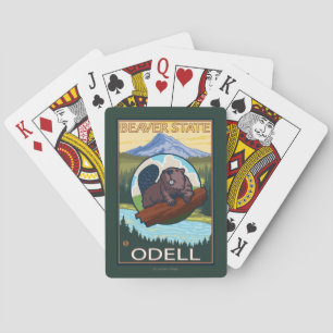 Biber u. Mt.-Haube - Odell, Oregon Spielkarten