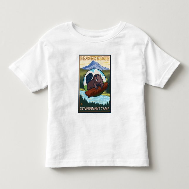 Biber u. Mt.-Haube - Regierungs-Lager, Oregon Kleinkind T-shirt (Vorderseite)