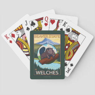 Biber u. Mt.-Haube - Welches, Oregon Spielkarten