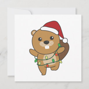 Biber Weihnachten Winter Tiere Biber Einladung