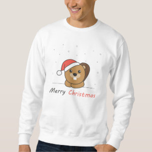Biber Weihnachtsschnee Wintertiere Biber Sweatshirt