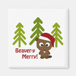 Biber-y Merry! Weihnachtsbär Magnet