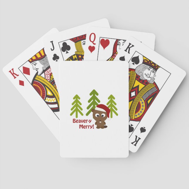 Biber-y Merry! Weihnachtsbär Spielkarten (Rückseite)