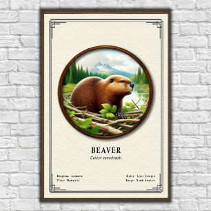 Biber Zoologie Serie Poster