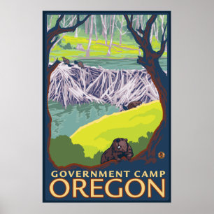 Biberfamilie - Regierungslager, Oregon Poster