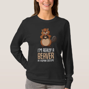 Biberkostüm Ich bin wirklich ein Biber Kinder Mädc T-Shirt