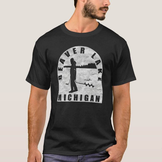 Bibersee Ice Fischen T-Shirt (Vorderseite)