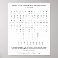 Bibest Extra Swash Schriftart Character Sheet für 