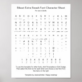 Bibest Extra Swash Schriftart Character Sheet für  Poster