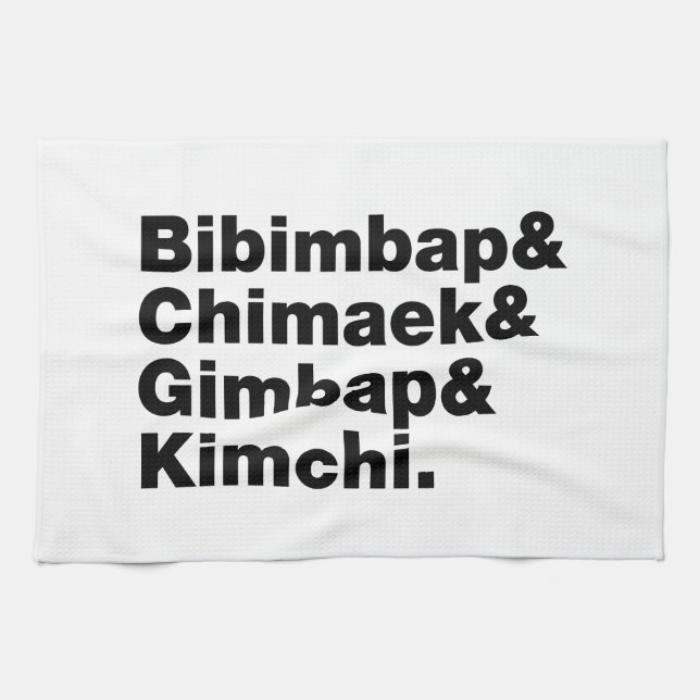 Bibimbap & Chimaek & Gimbap & Kimchi. Koreanische  Geschirrtuch (Horizontal)