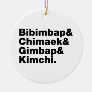 Bibimbap & Chimaek & Gimbap & Kimchi. Koreanische  Keramik Ornament