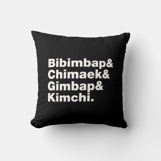Bibimbap & Chimaek & Gimbap & Kimchi. Koreanische  Kissen (Vorderseite)