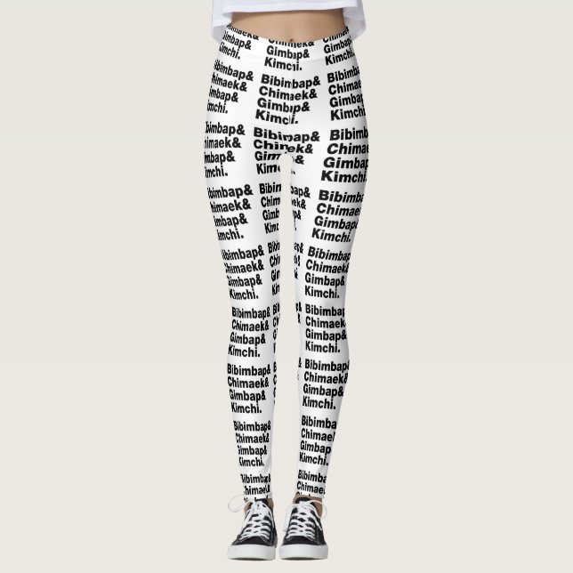 Bibimbap & Chimaek & Gimbap & Kimchi. Koreanische  Leggings (Vorderseite)