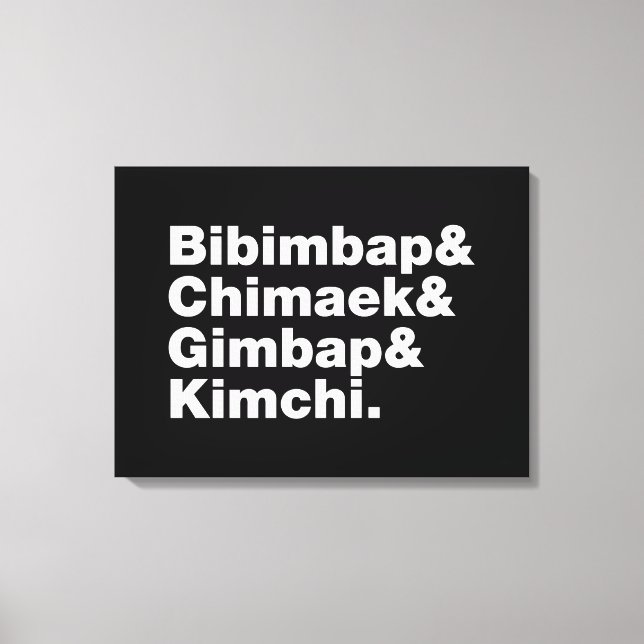 Bibimbap & Chimaek & Gimbap & Kimchi. Koreanische  Leinwanddruck (Vorderseite)