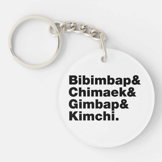 Bibimbap & Chimaek & Gimbap & Kimchi. Koreanische  Schlüsselanhänger (Vorderseite)