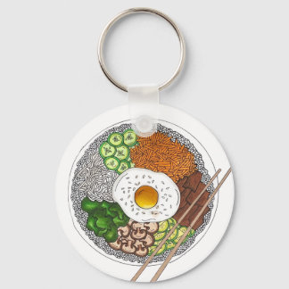 Bibimbap Korean Food Cooking Cuisine Rice Egg Dish Schlüsselanhänger