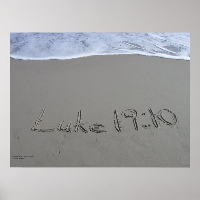 Bible Beach Art Poster - Luke 19:10 (Vorne)
