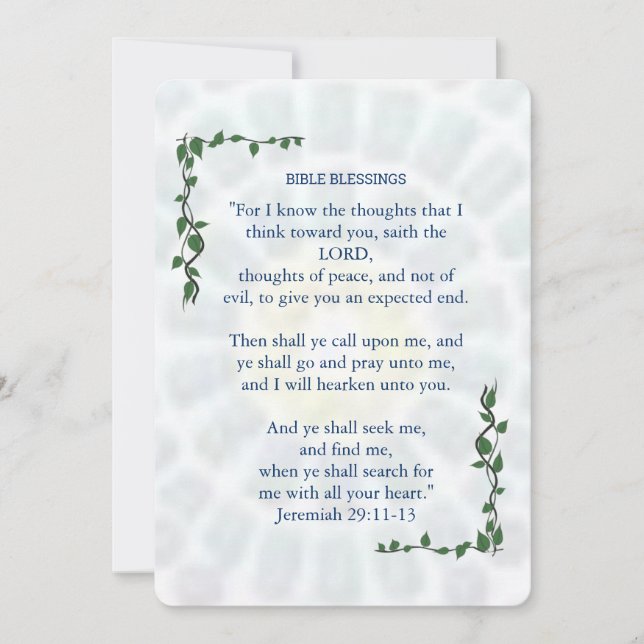 BIBLE BLESSINGS Jeremiah 29 Promise Card Dankeskarte (Vorderseite)
