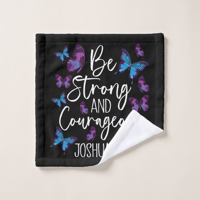 Bible chrétienne - Soyez fort Joshua 1:9 (Gant de toilette)