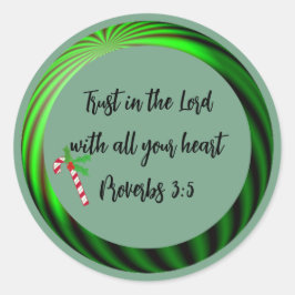 Bible de Noël Verbes Proverbes 3:5 Stickers ronds