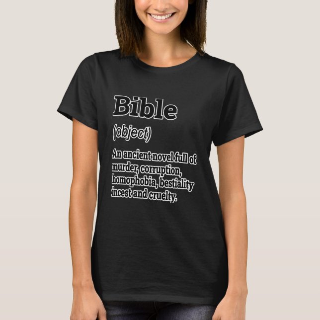 Bible Definition Funny Atheist Spaß T-Shirt (Vorderseite)