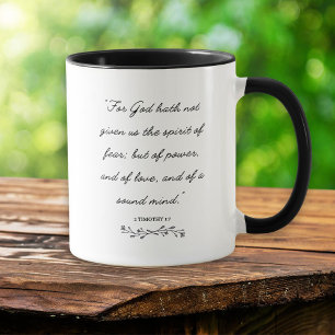 Bible Esprit sans peur Verse Mug Inspirationnel