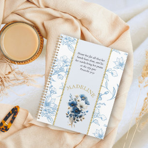 Bible Florale Blanche Moderne Verse Nom personnali