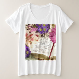 Bible florale Verse Plus Taille Chrétienne T-shirt