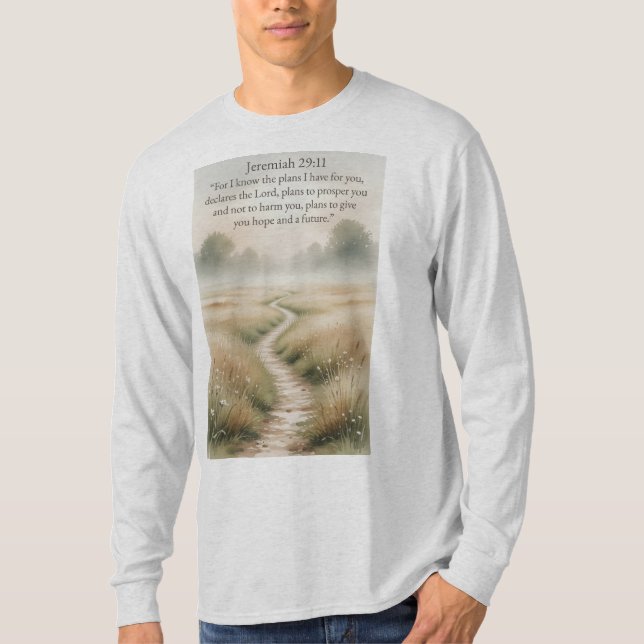 Bible Jeremiah 29:11 Long Sleeve Men's Tee Shirt (Vorderseite)