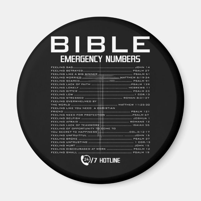 Bible-Notrufnummern - Coole Christliche Magnet (Vorne)