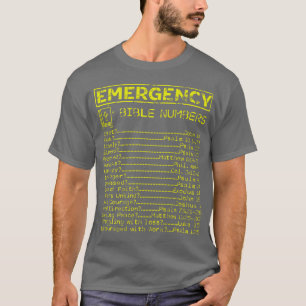 Bible-Notrufnummern drucken auf der Rückseite T-Shirt